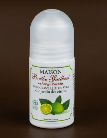 MAISON BERTHE GUILHEM Roll On Deodorant with Organic Alpine Goat's Milk, Citrus Garden | 50ml French Soaps UK