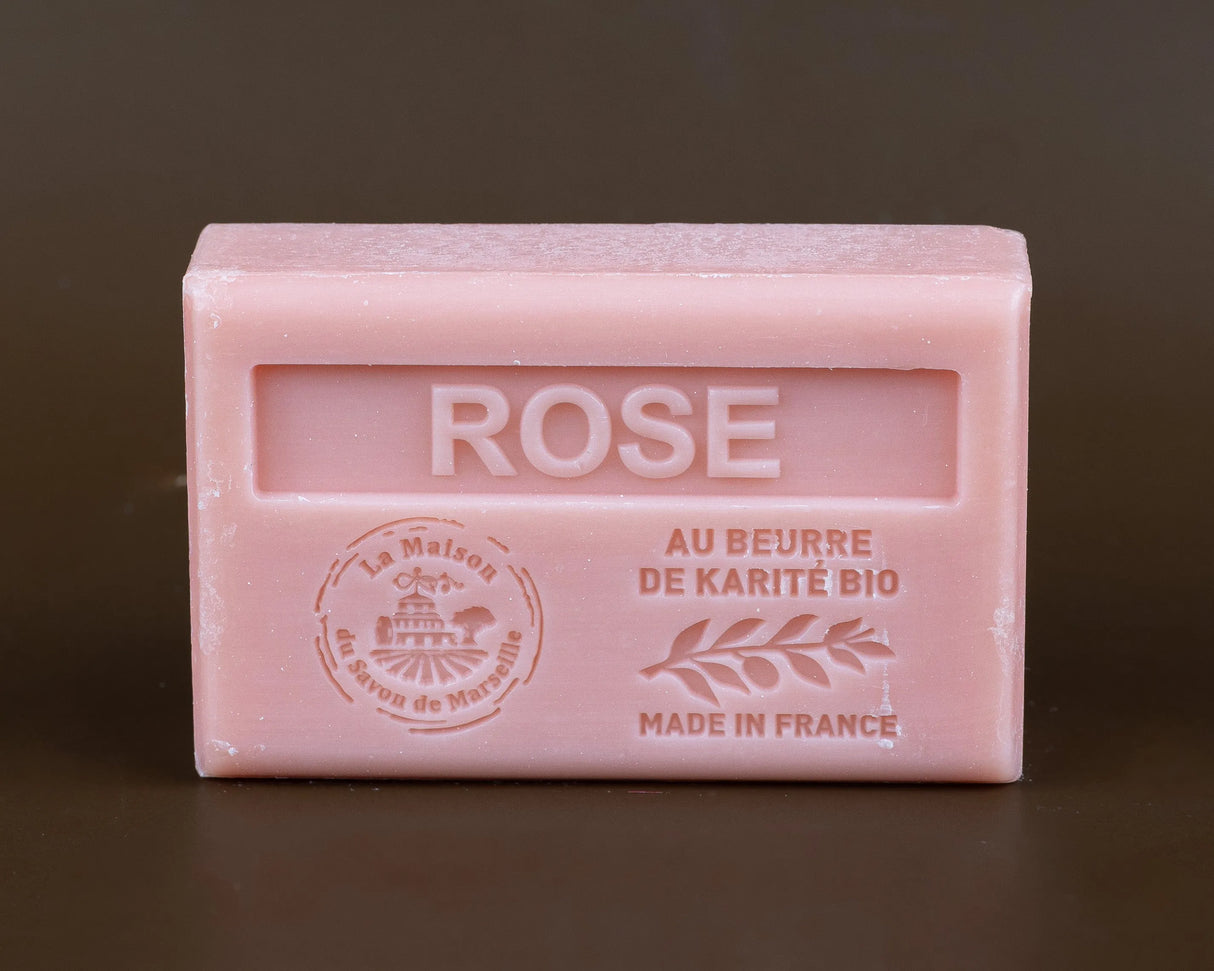 La Maison du Savon de Marseille Rose French Soap with Organic Shea Butter, 125g French Soaps UK