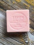 LE CHATELARD 1802 Rose Marseille Soap, 72%  Coconut, Olive and Almond Oil, 100g |  PALM FREE French Soaps UK
