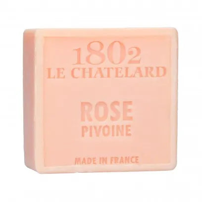 LE CHATELARD 1802 Rose & Peony Marseille Soap, 72% Coconut, Olive and Almond Oil, 100g | PALM FREE French Soaps UK