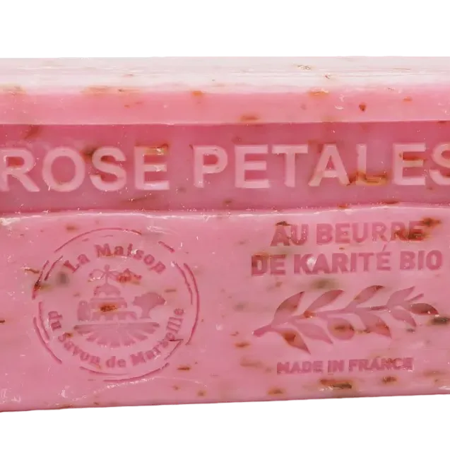 La Maison du Savon de Marseille Rose Petals French Soap with organic Shea Butter 125g French Soaps UK