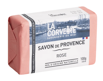 LA CORVETTE Rose, Savon de Provence, 100g French Soaps UK