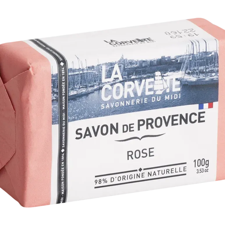 LA CORVETTE Rose, Savon de Provence, 100g French Soaps UK
