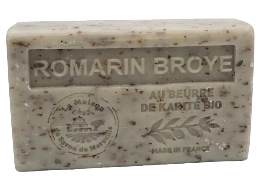 La Maison du Savon de Marseille Rosemary Broyee (Exfoliating) Soap with organic Shea Butter 125g French Soaps UK