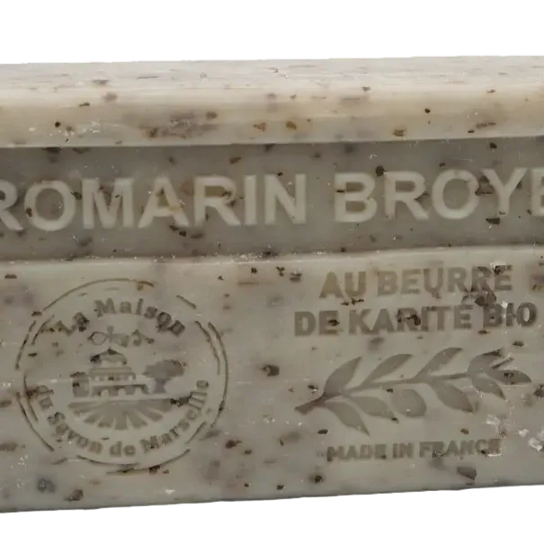 La Maison du Savon de Marseille Rosemary Broyee (Exfoliating) Soap with organic Shea Butter 125g French Soaps UK
