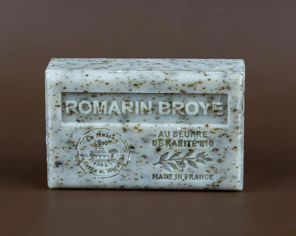 La Maison du Savon de Marseille Rosemary Broyee (Exfoliating) Soap with organic Shea Butter 125g French Soaps UK