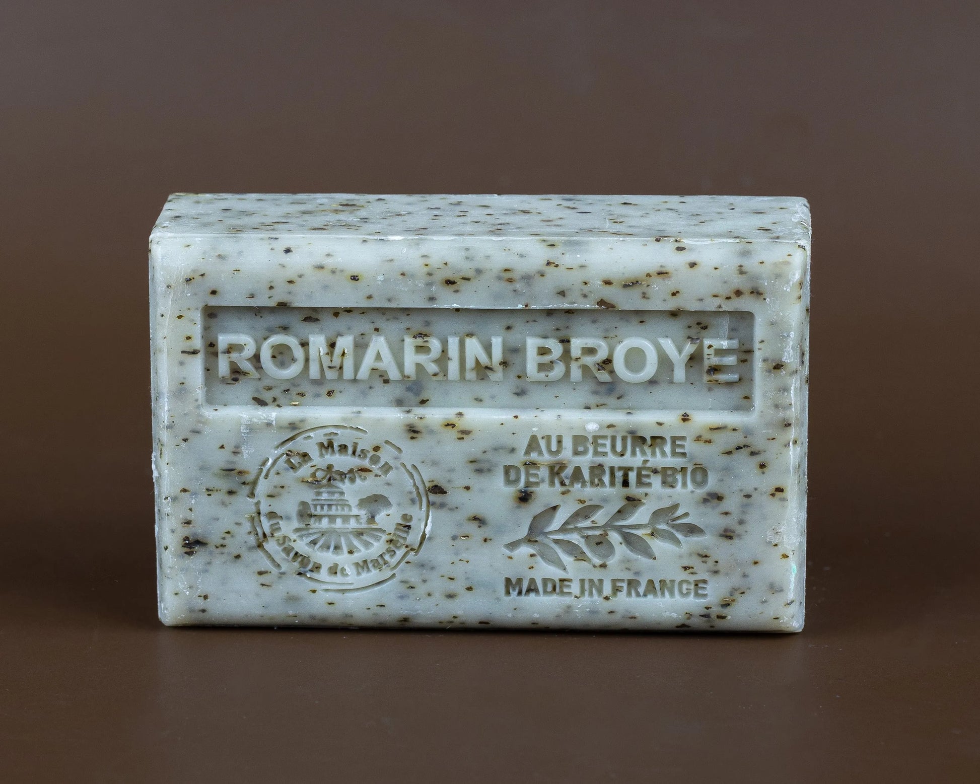 La Maison du Savon de Marseille Rosemary Broyee (Exfoliating) Soap with organic Shea Butter 125g French Soaps UK