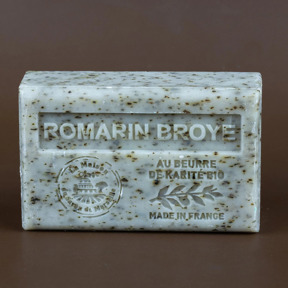 La Maison du Savon de Marseille Rosemary Broyee (Exfoliating) Soap with organic Shea Butter 125g French Soaps UK