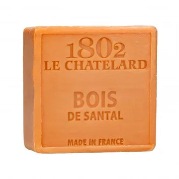 LE CHATELARD 1802 Sandalwood Marseille Soap. 72% Coconut, Olive and Almond Oil, 100g |  PALM FREE French Soaps UK
