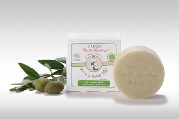 MAISON BERTHE GUILHEM Shaving Soap, Goats Milk, Cedar, Mint & Eucalyptus Oils | 100g French Soaps UK