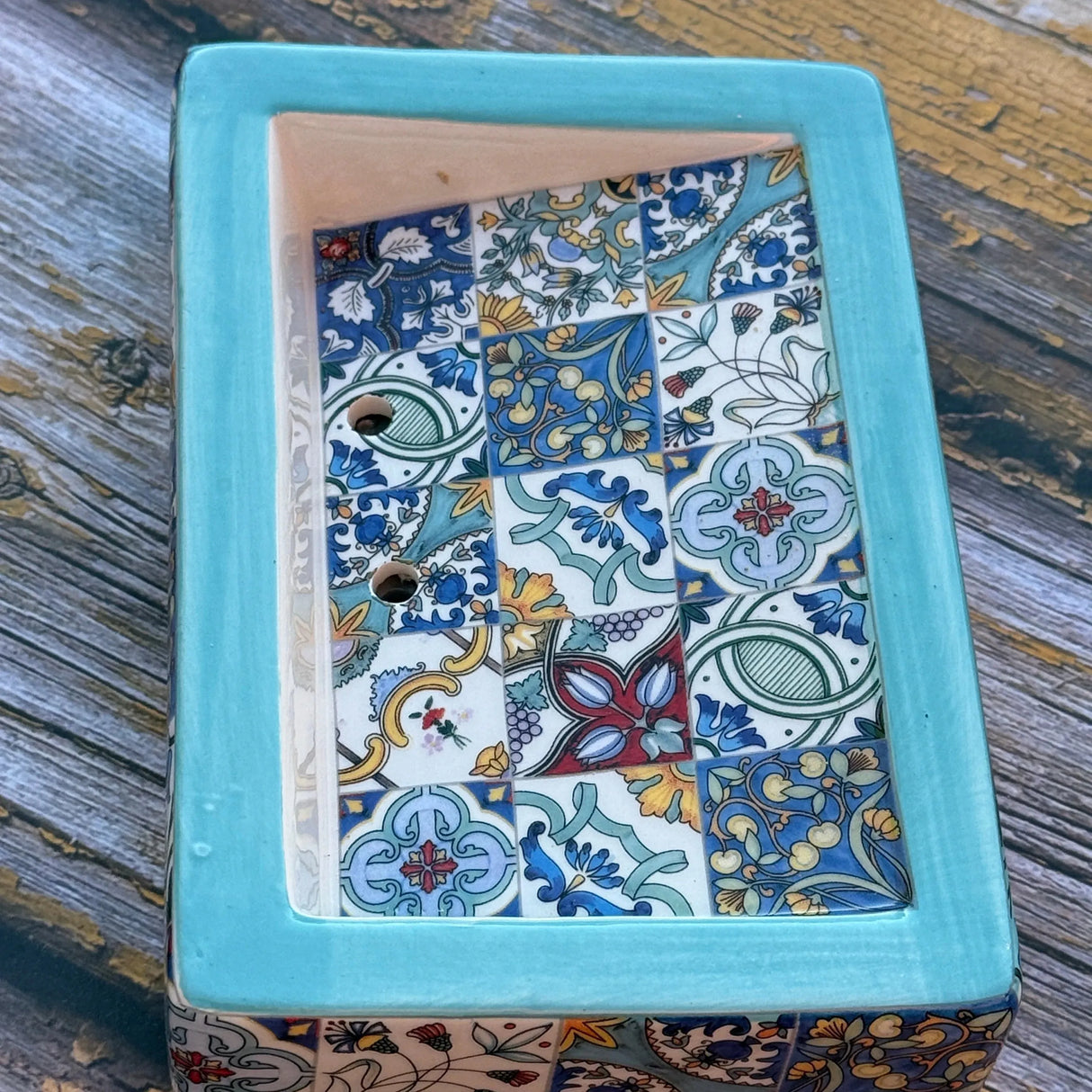 Bastide & Olivier Slanted Blue Mosaic Ceramic Soap Dish French Soaps UK