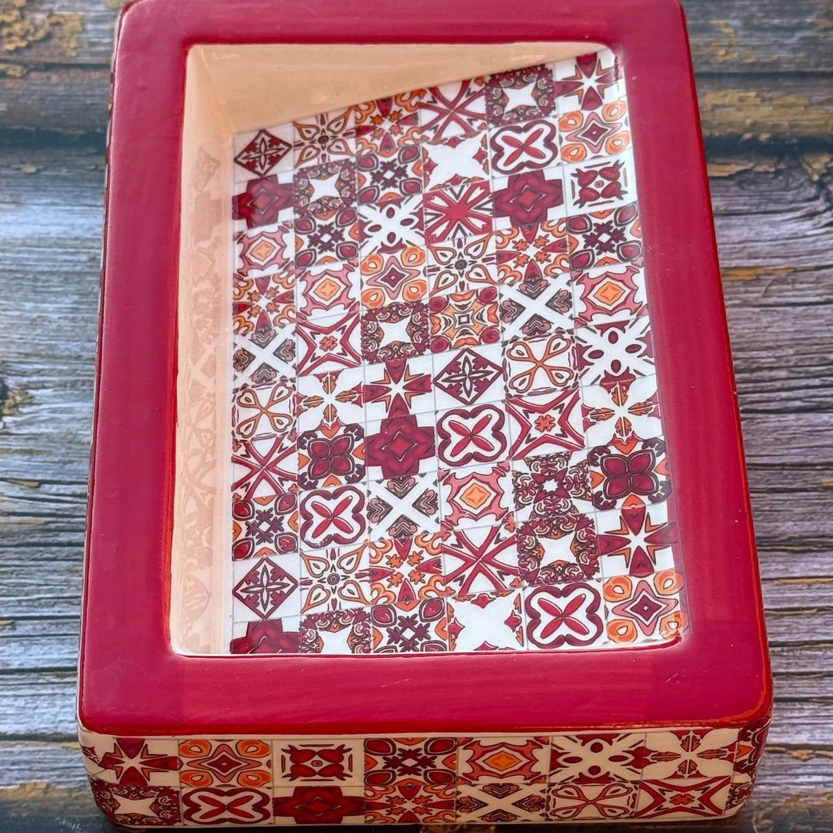Bastide & Olivier Slanted Red Mosaic Ceramic Soap Dish French Soaps UK