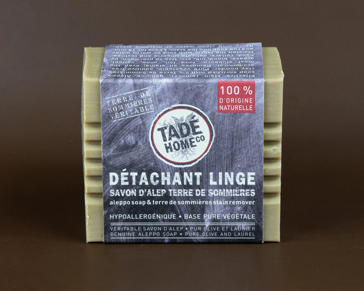 TADÉ PAYS DU LEVANT Stain Removing Aleppo Soap Bar, with Terre de Sommieres Clay, 250g French Soaps UK
