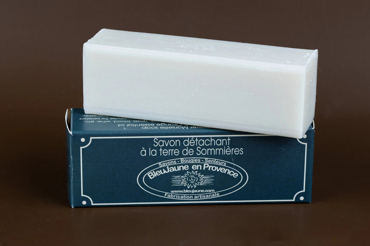 BLEU JAUNE Stain Removing Soap Bar, Sommières Clay and Orange Oil | 100g French Soaps UK