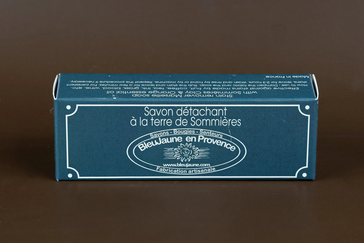 BLEU JAUNE Stain Removing Soap Bar, Sommières Clay and Orange Oil | 100g French Soaps UK