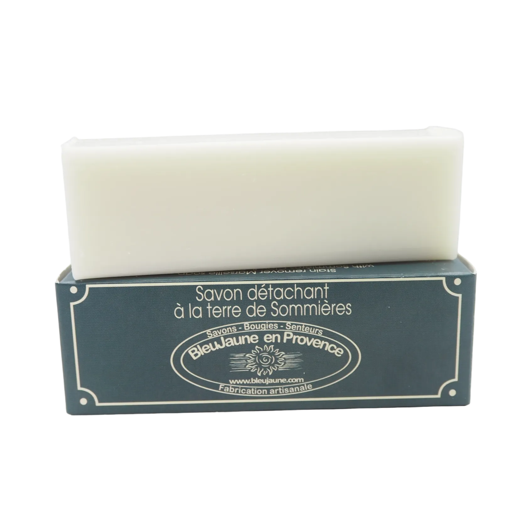 BLEU JAUNE Stain Removing Soap Bar,  Sommières Clay and Orange Oil | 100g French Soaps UK