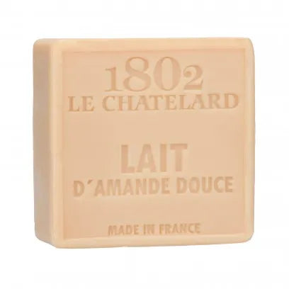 LE CHATELARD 1802 Sweet Almond Milk Enriched Marseille Soap, 72% Coconut, Olive and Almond Oil, 100g | PALM FREE French Soaps UK