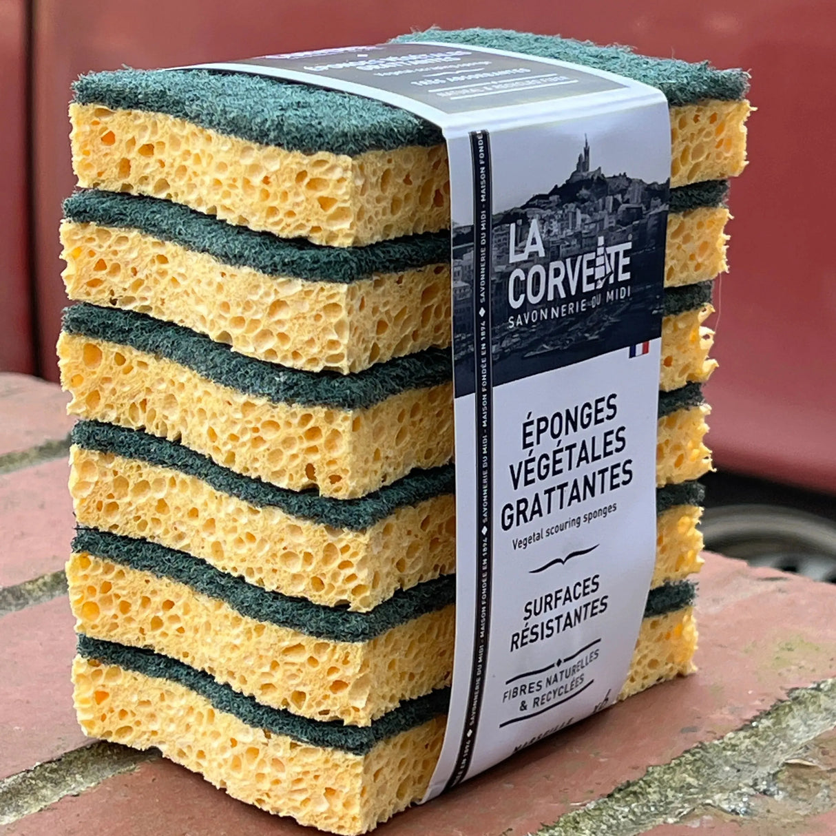 LA CORVETTE Traditional Scouring Sponge, 6 Pack French Soaps UK