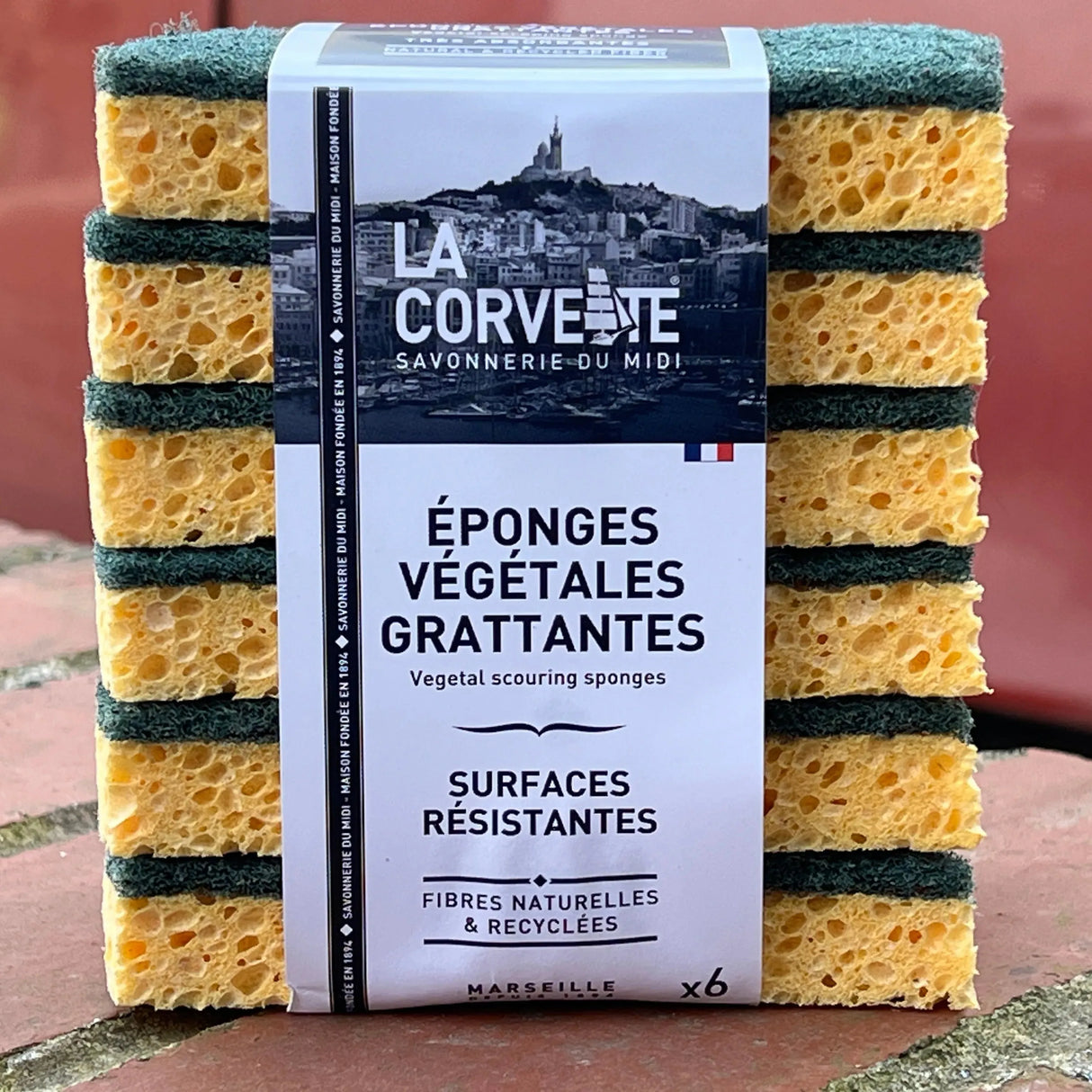 LA CORVETTE Traditional Scouring Sponge, 6 Pack French Soaps UK