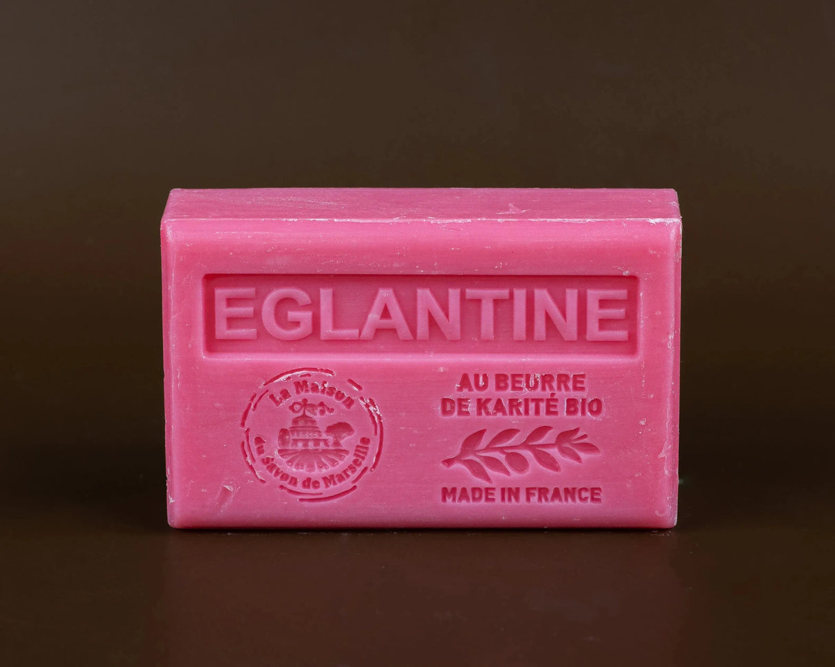 La Maison du Savon de Marseille Wild Rose (Eglantine), French Soap with Organic Shea Butter, 125g French Soaps UK