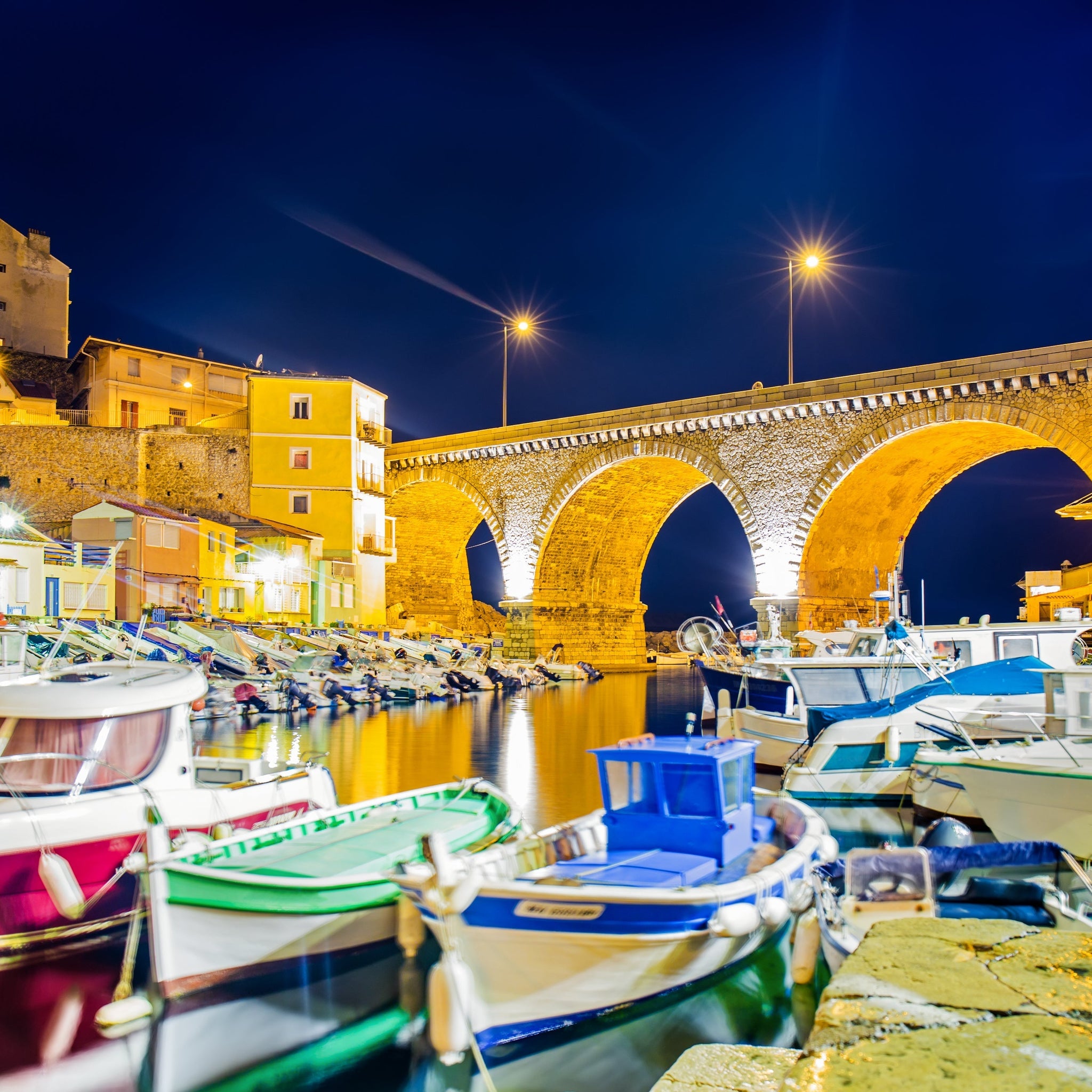 View of Marseille at night