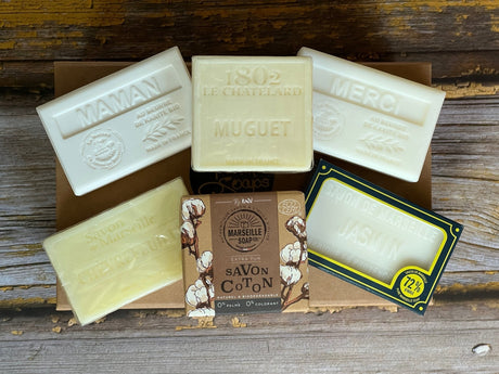  collection of White Bars of Soap