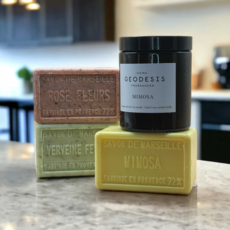 images of soaps on countertop