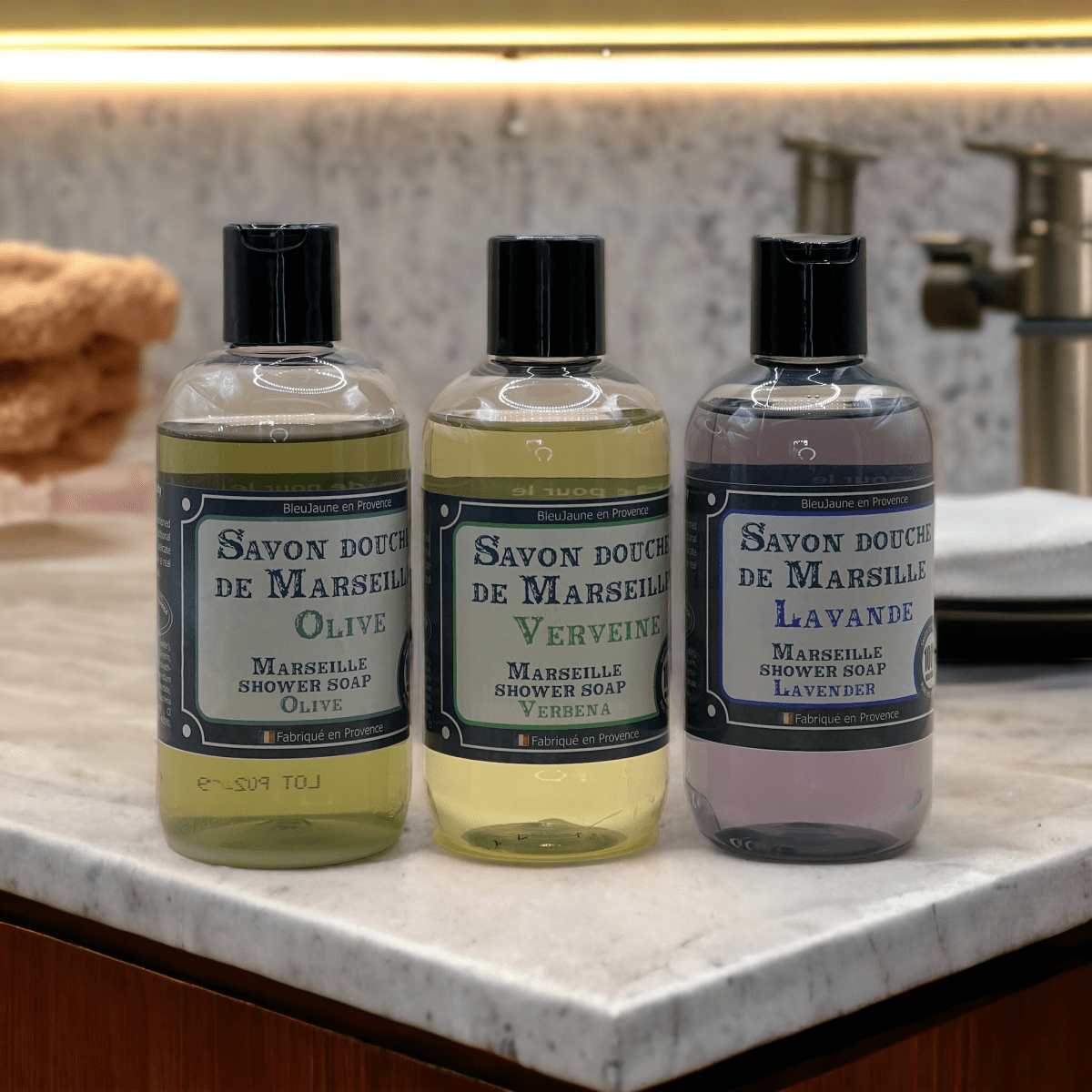 1 Litre Marseille Liquid Soap – refill bottles from Fer à Cheval and Bleu Jaune