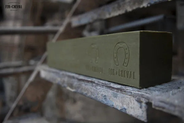 4kg Bar of Pure Olive Savon de Marseille in a factory setting