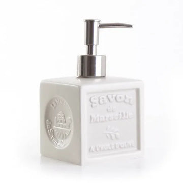 Refillable liquid soap dispenser – ceramic or glass bottle with pump for Marseille soap