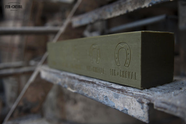 4kg Bar of Pure Olive Savon de Marseille in a factory setting