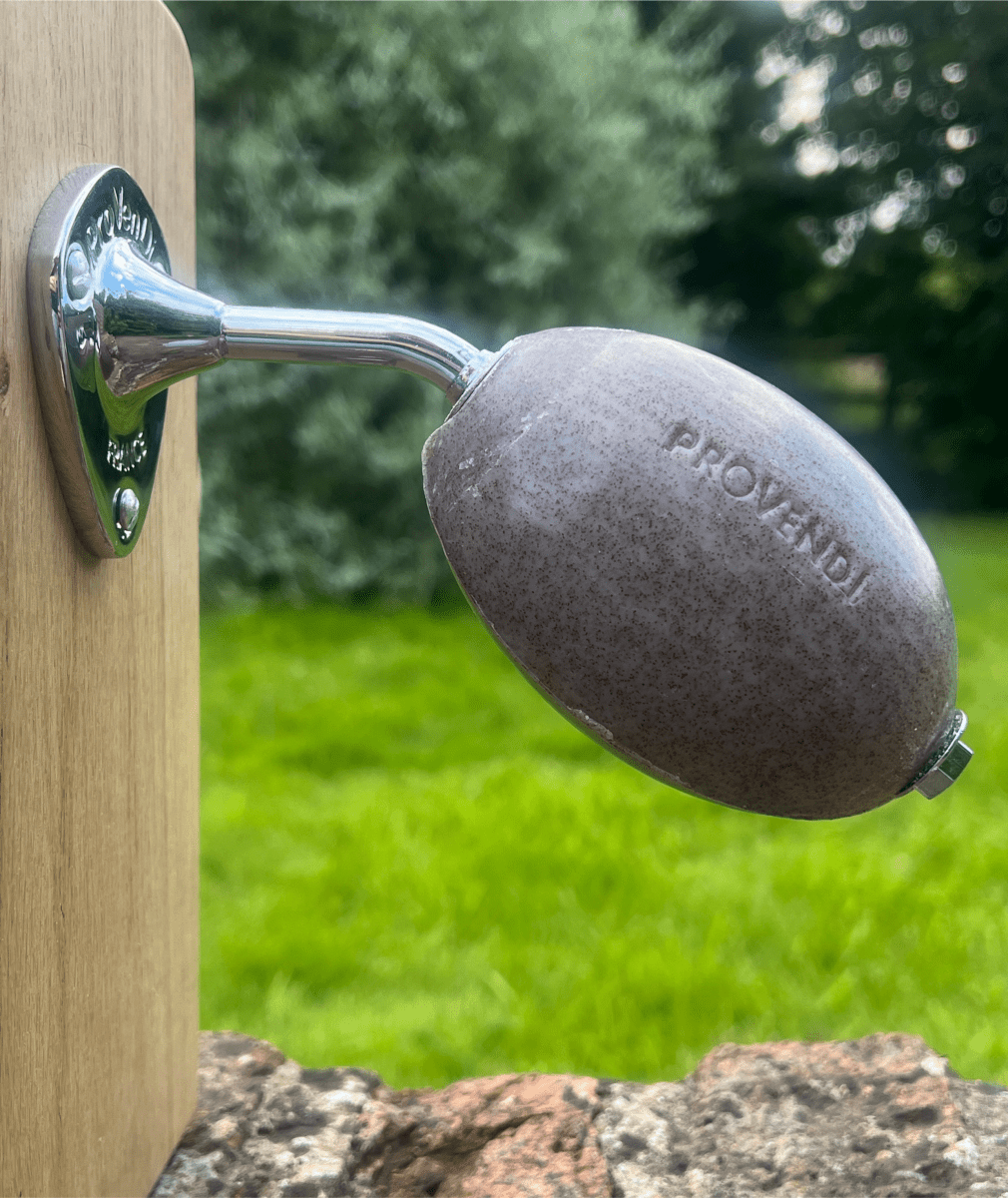 Provendi Chrome Wall Arm with Exfoliating Cedar Soap