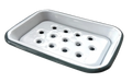 FALCON HOUSEWARES 2 Part Grey and White Enamel Soap Dish French Soaps UK