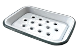 FALCON HOUSEWARES 2 Part Grey and White Enamel Soap Dish French Soaps UK