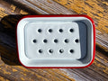 FALCON HOUSEWARES 2 Part Red and White Enamel Soap Dish French Soaps UK