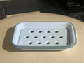 FALCON HOUSEWARES 2 Part Sage and White Enamel Soap Dish French Soaps UK