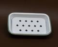 FALCON HOUSEWARES 2 Part Grey and White Enamel Soap Dish French Soaps UK