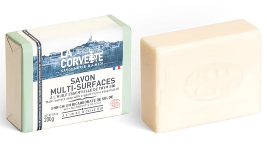 Multi-Surface Soap Bar, Organic Olive, & Coconut Oil, Baking Soda & Organic Thyme | 200g