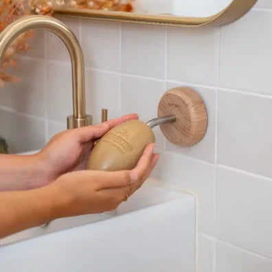 Apimani Rotating Wall Arm & Soap | Black Beechwood Base