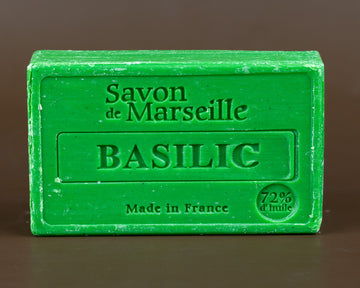 Basil Soap Savon de Provence, enriched with Sweet Almond Oil | 100g