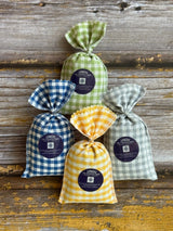 Gingham Lavender Sachets with Provence Lavender & Lavendin Flowers. 4 x 20g Sachets