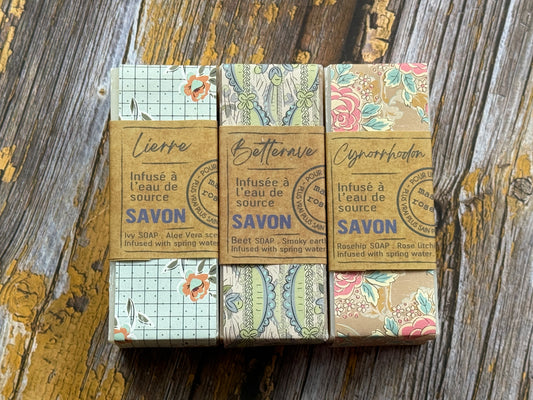 Botanical Soap Trio: Beetroot, Ivy & Rosehip | 3 x 100g Bars