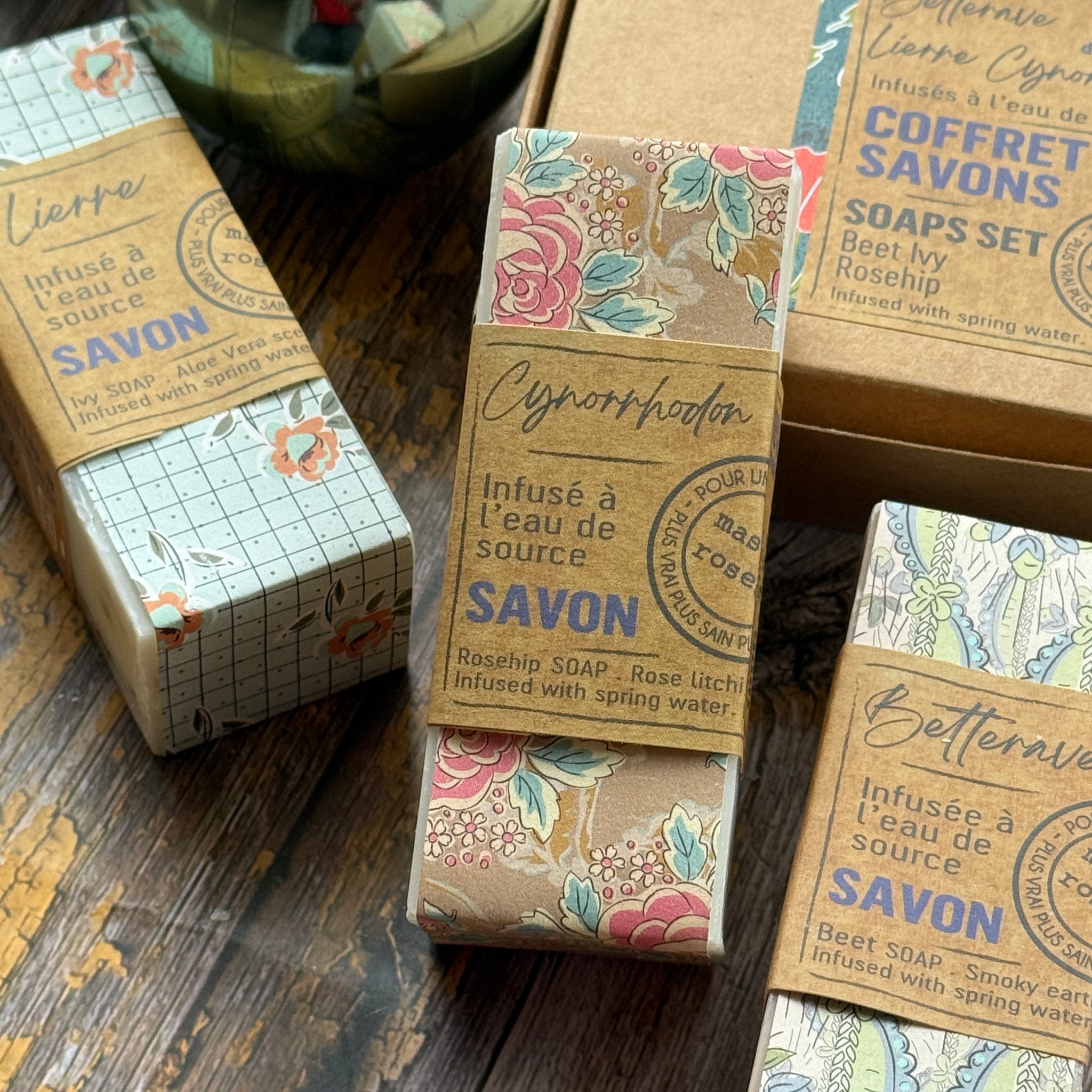 Botanical Soap Trio: Beetroot, Ivy & Rosehip | 3 x 100g Bars