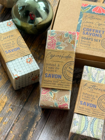 Botanical Soap Trio: Beetroot, Ivy & Rosehip | 3 x 100g Bars