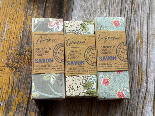 Botanical Soap Trio:  Oat, Spinach & Alfalfa  | 3 x 100g