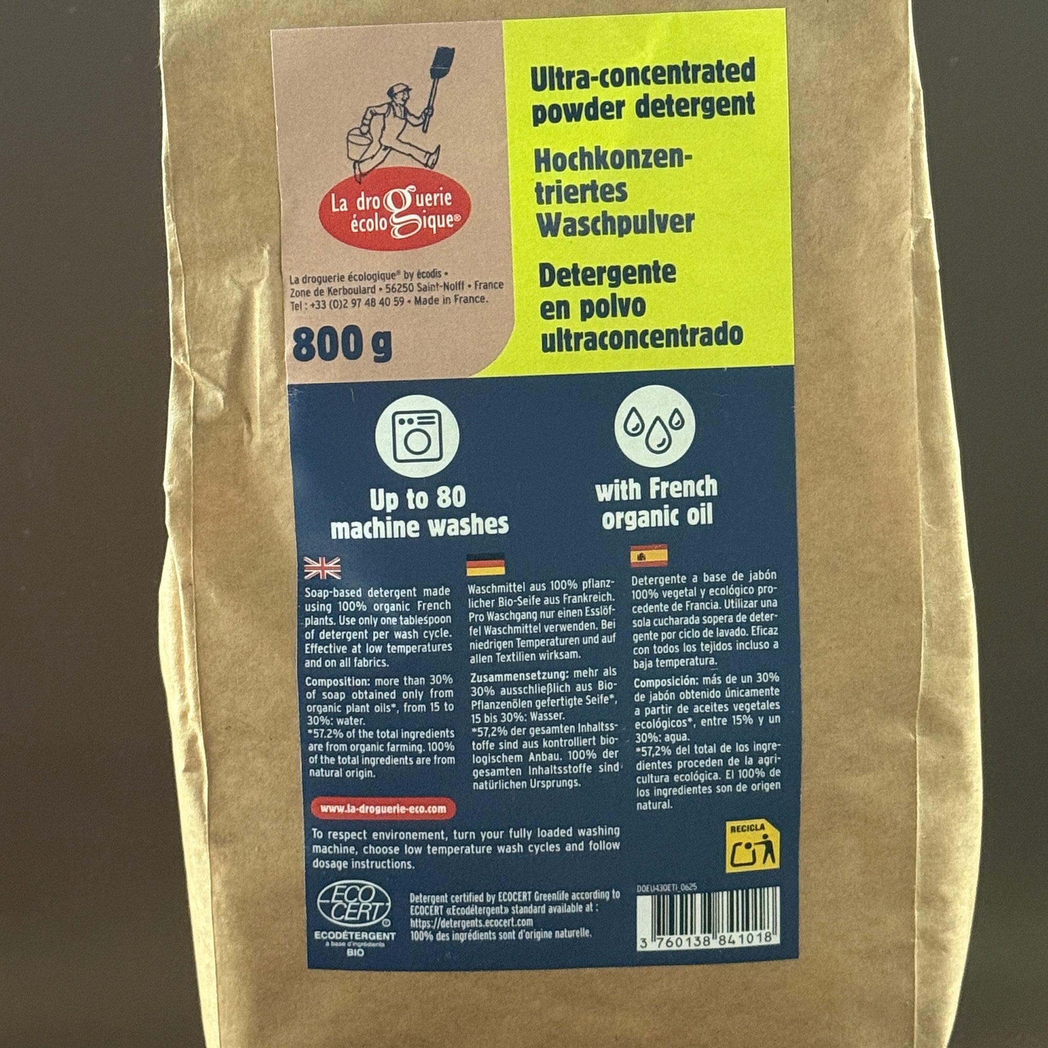 Ultra-Concentrated Laundry Powder – Fragrance Free, Hypoallergenic | 800g