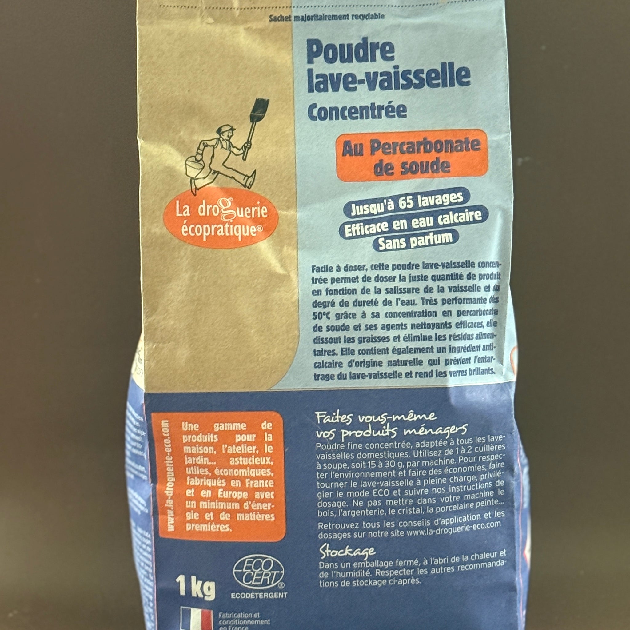 Concentrated Dishwashing Powder – 65 Washes, Natural, Made in Brittany | 1kg