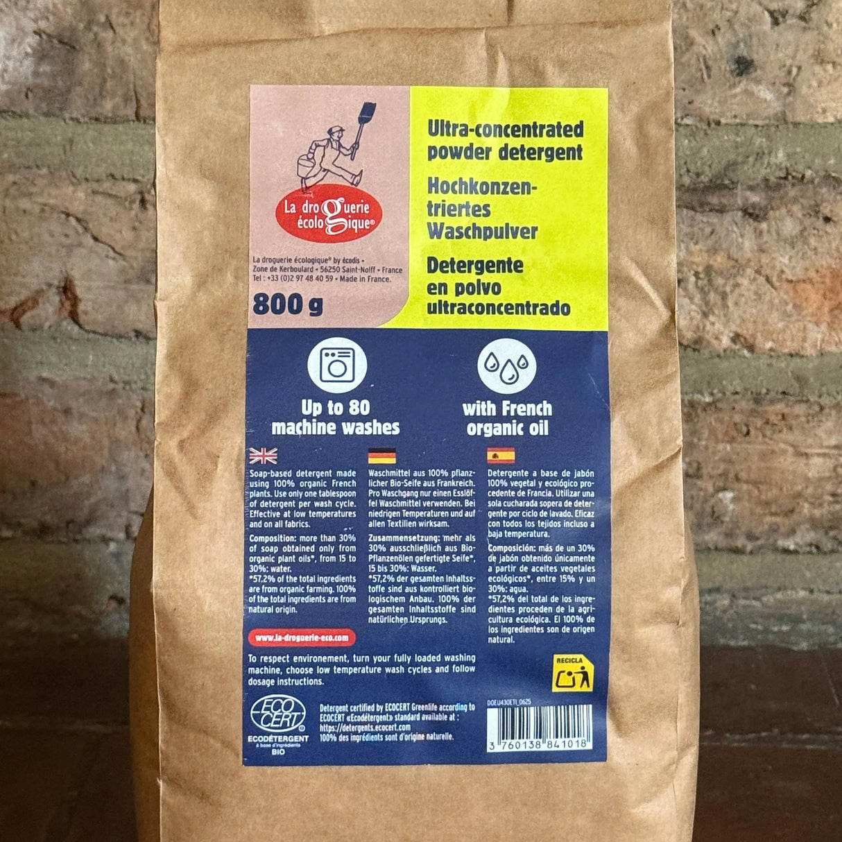 Ultra-Concentrated Laundry Powder – Fragrance Free, Hypoallergenic, 80 Washes | 800g
