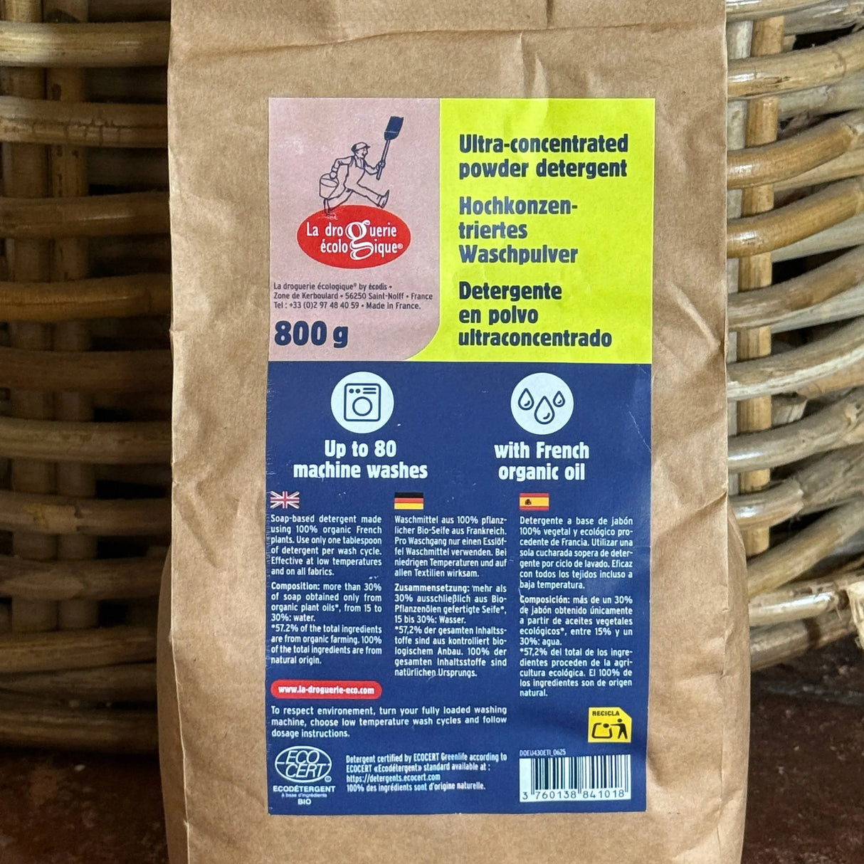 Ultra-Concentrated Laundry Powder – Fragrance Free, Hypoallergenic, 80 Washes | 800g