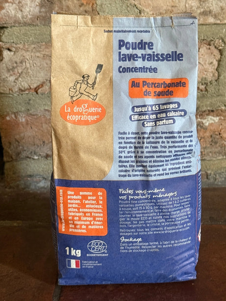 Concentrated Dishwashing Powder – 65 Washes, Natural, Made in Brittany | 1kg